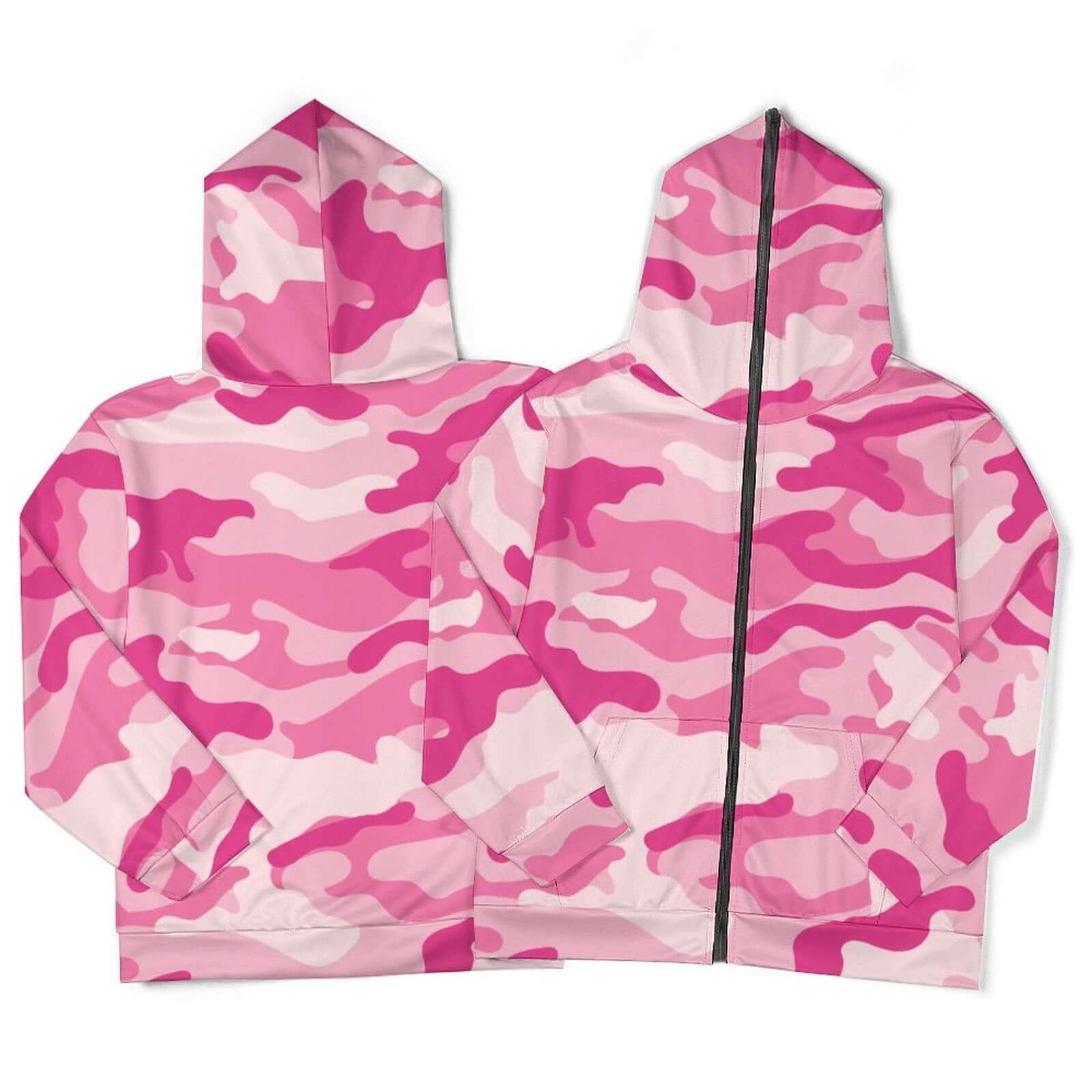 Zip up Camo Hoodie | Lavender Pink Camouflage