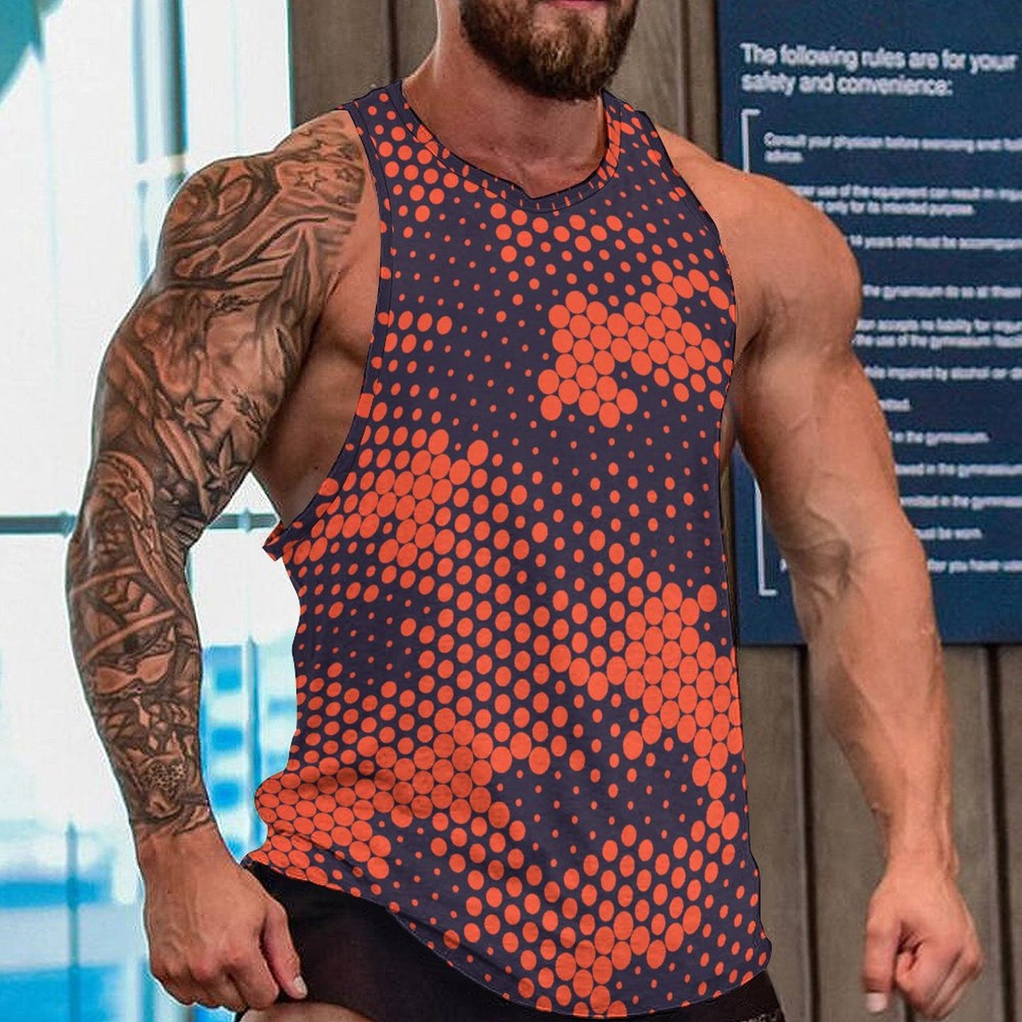 Camo Tank Top | Orange & Blue Digital Camouflage