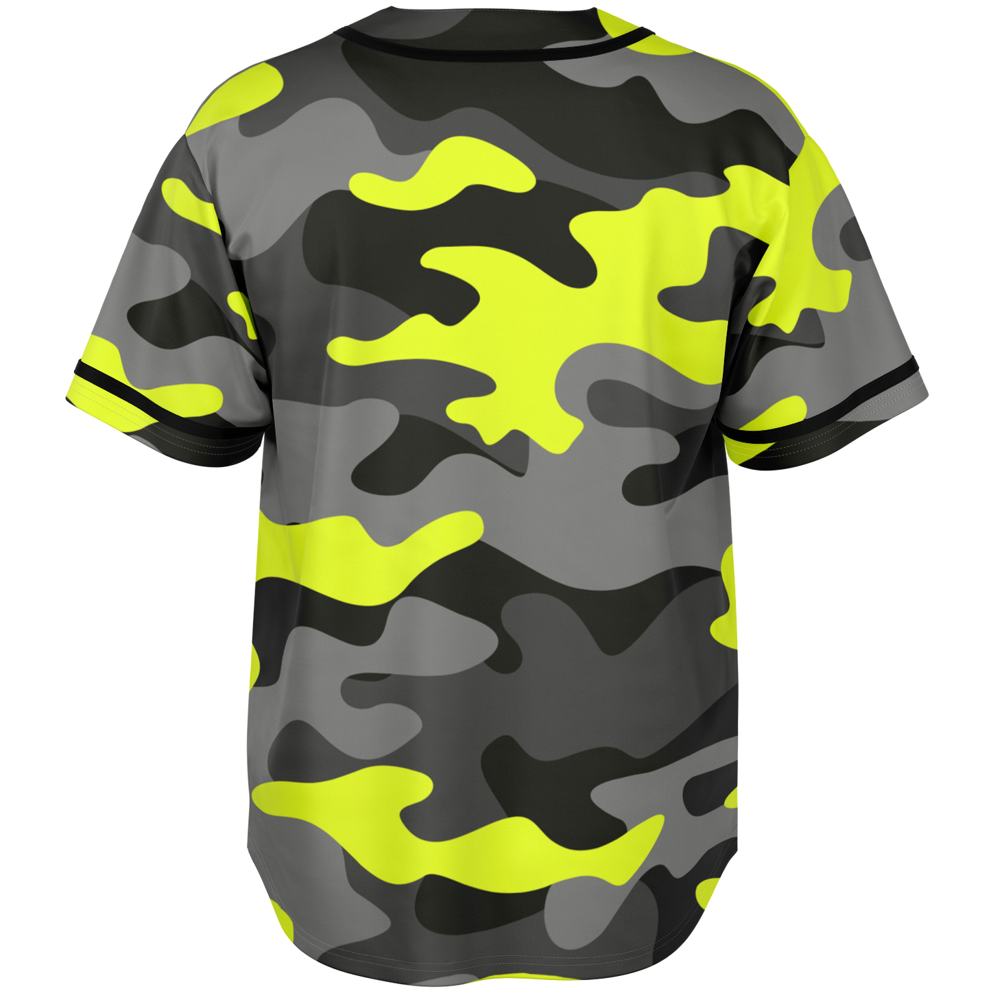 Camo Baseball Jersey | Black, Gray & Yellow Camouflage