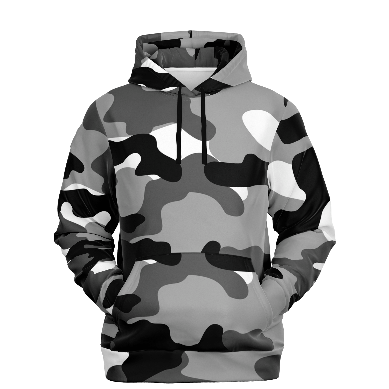 Camo Hoodie | Black, White & Gray Camouflage Pullover