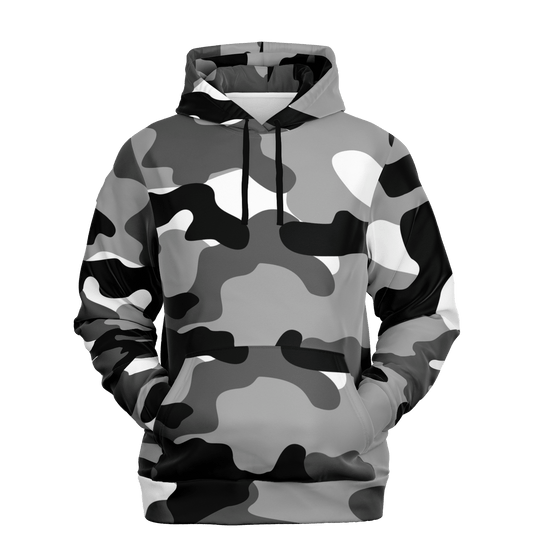 Camo Hoodie | Black, White & Gray Camouflage Pullover