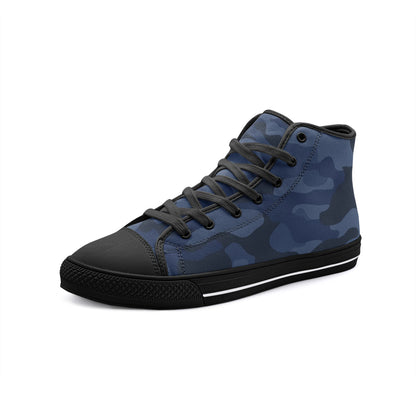 Camo Shoes | HIgh Top Canvas | Deep Blue Camouflage