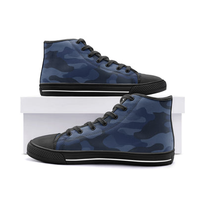 Camo Shoes | HIgh Top Canvas | Deep Blue Camouflage