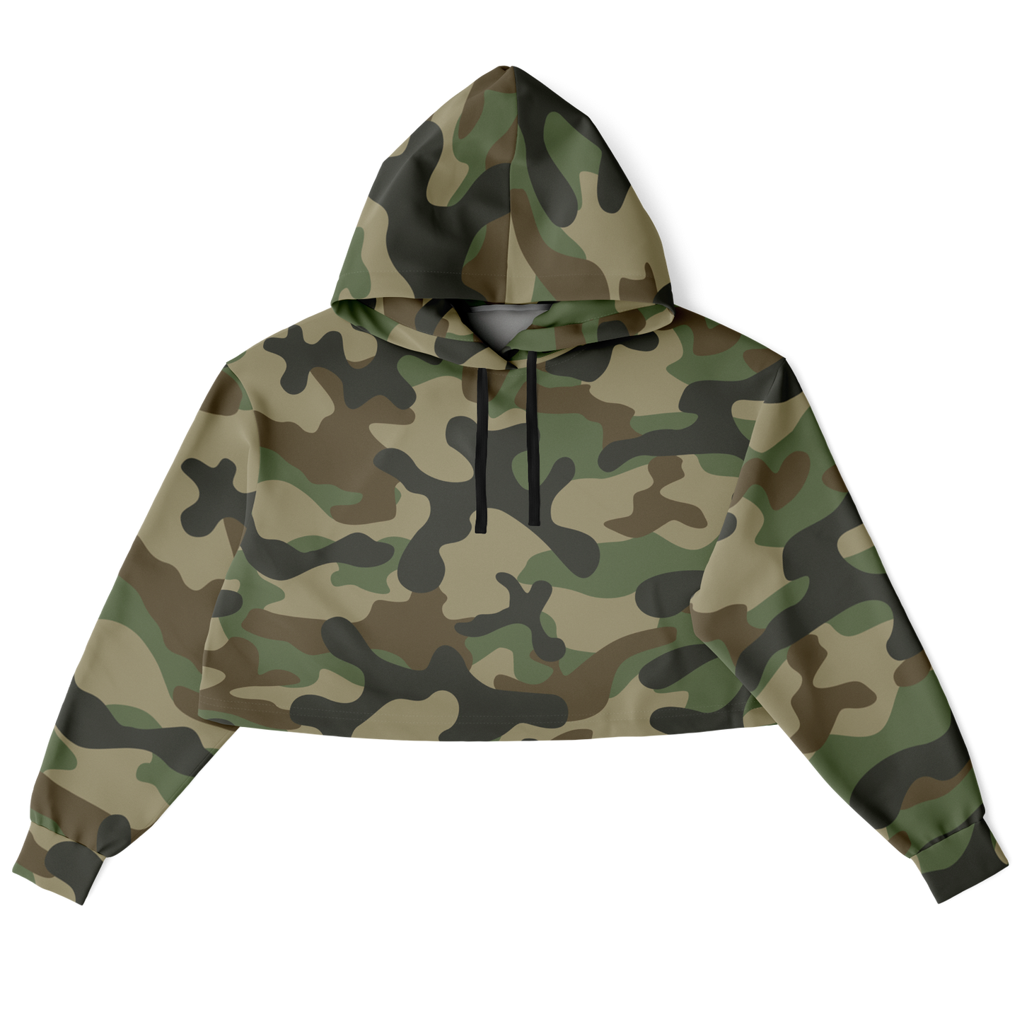 Cropped Hoodie For Women | Classic Green Camo