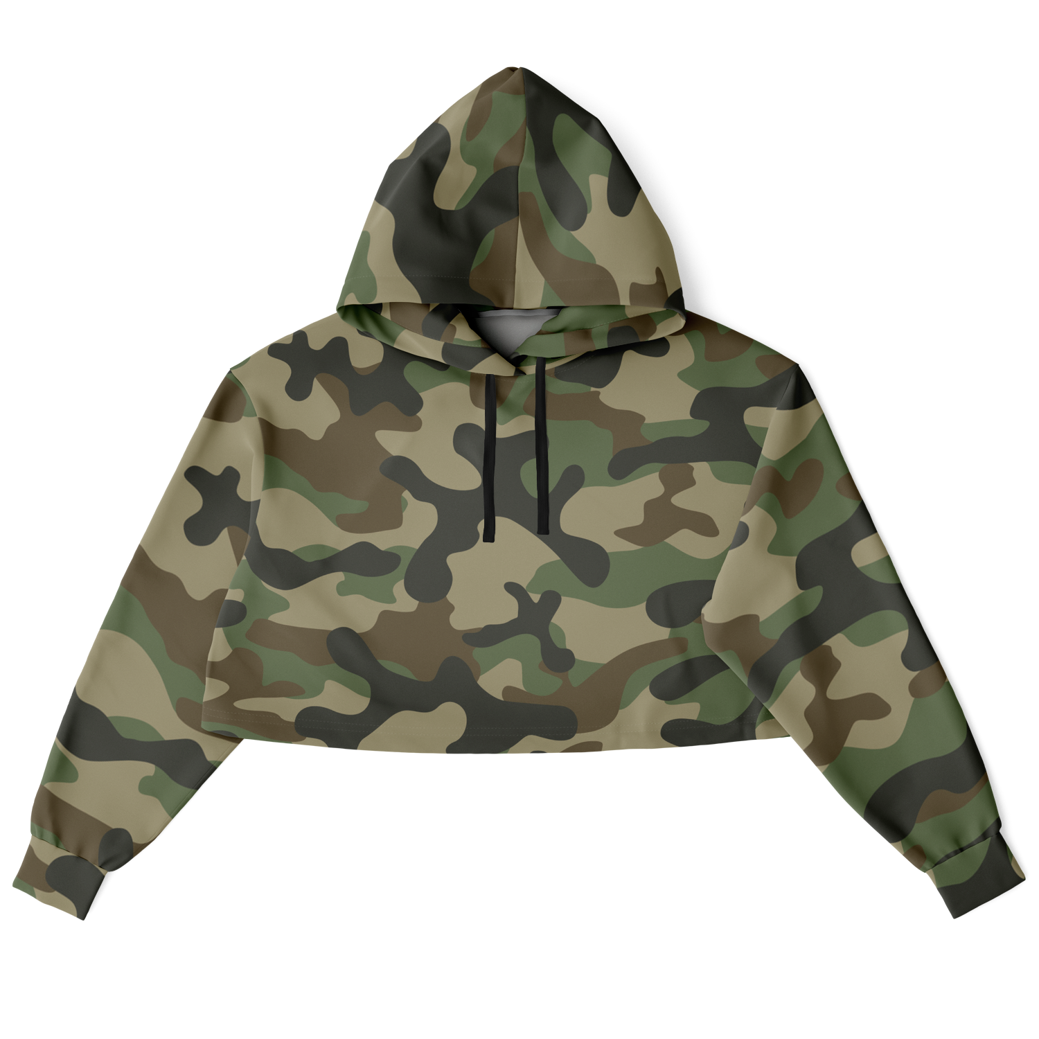 Cropped Hoodie For Women | Classic Green Camo