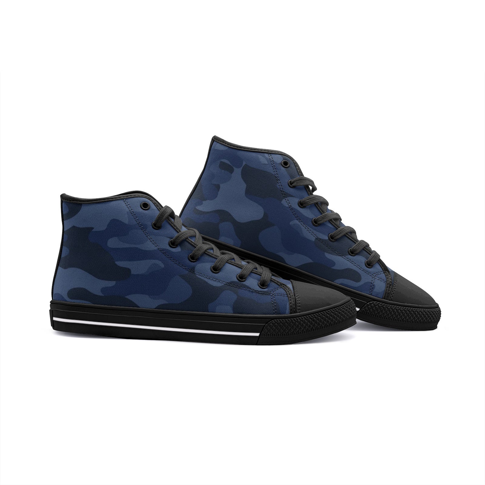 Camo Shoes | HIgh Top Canvas | Deep Blue Camouflage