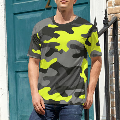 Camo Shirt | Black, Gray & Yellow Camouflage T