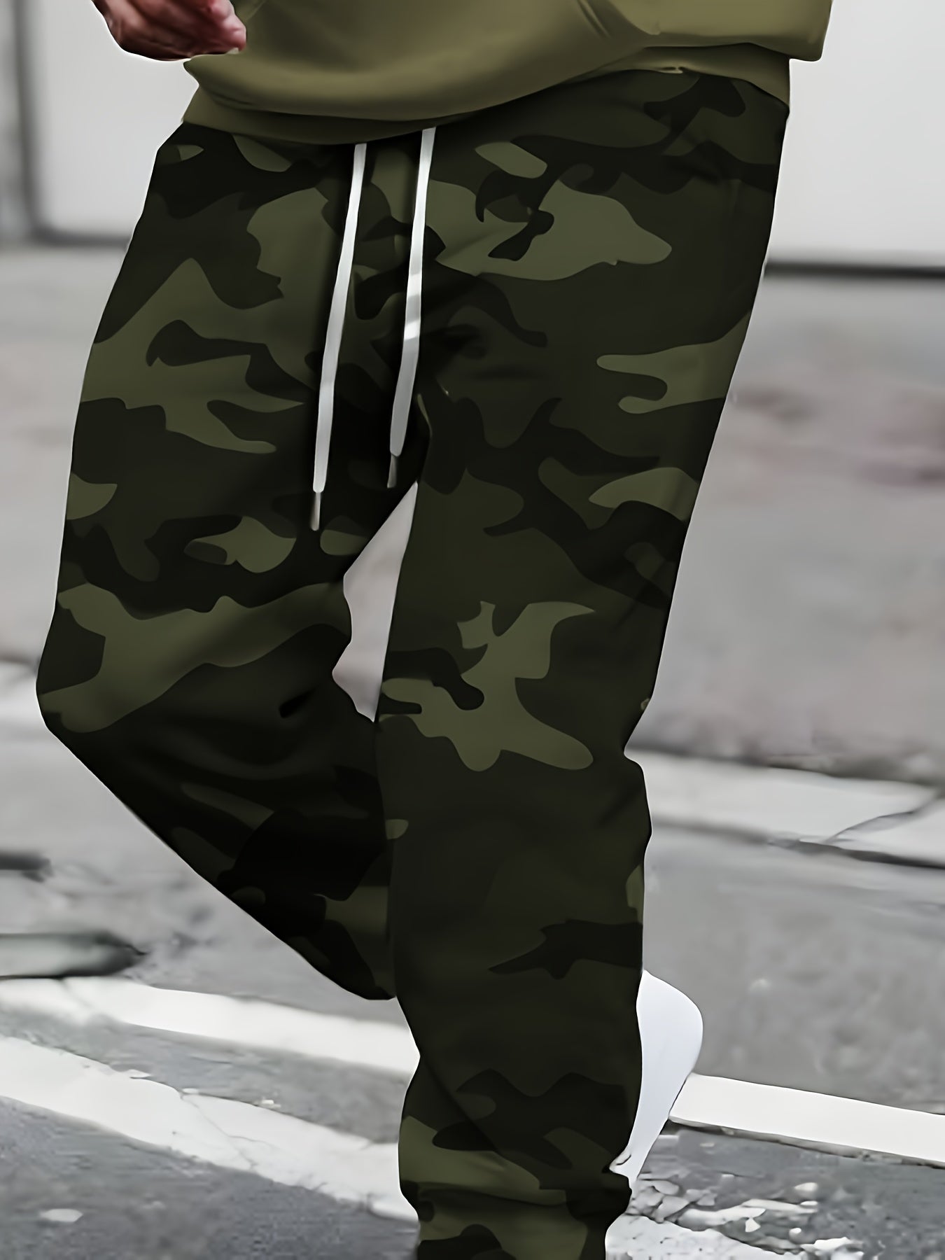 2pcs Plus Size Men'S Casual Set | Camo Hoodie and Joggers