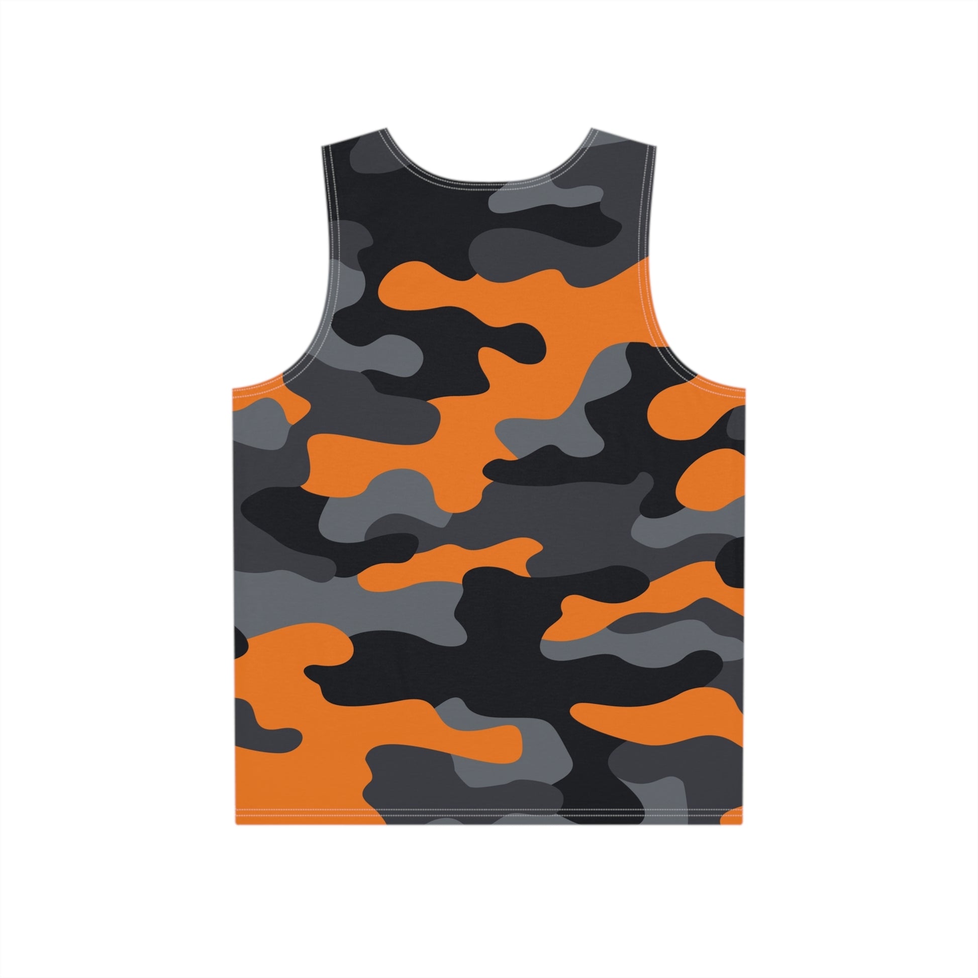 Men's Camo Tank Top | Orange, Black, and Gray | Loose Fit