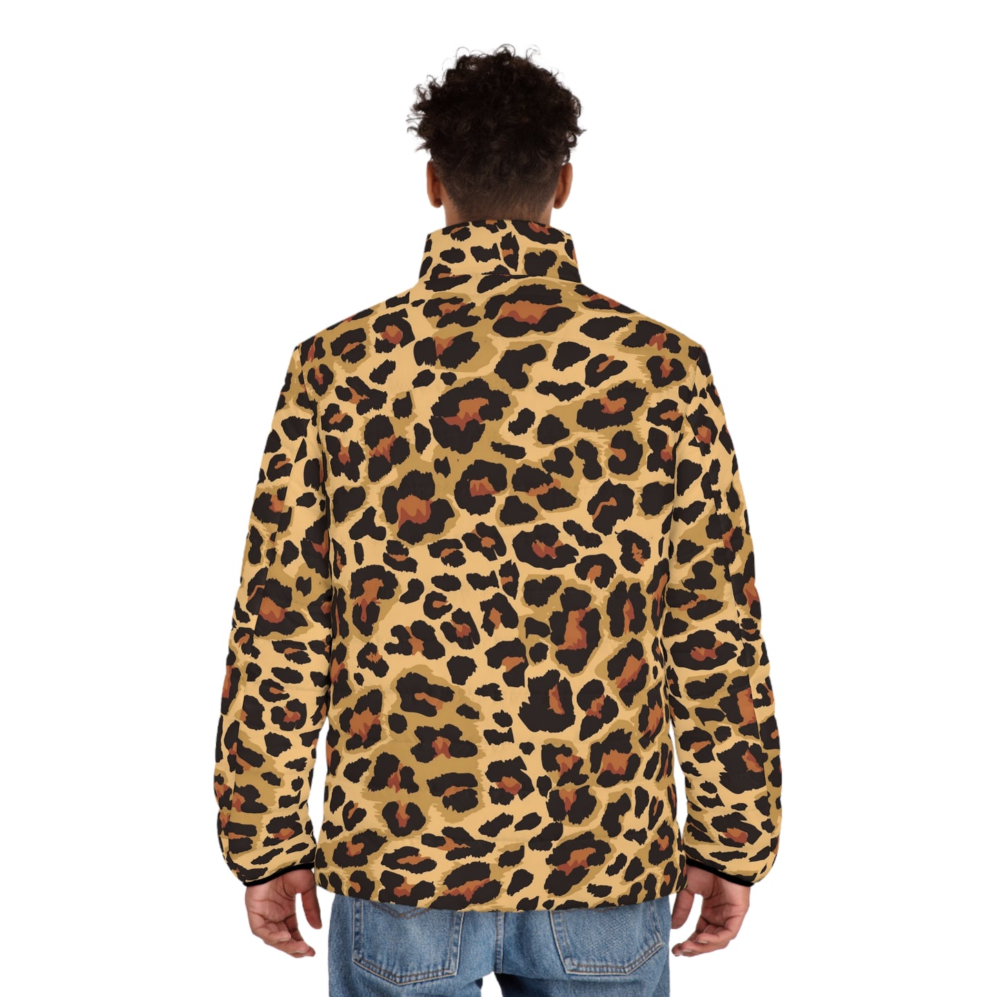 Leopard Puffer Jacket For Men | Classic Brown & Black