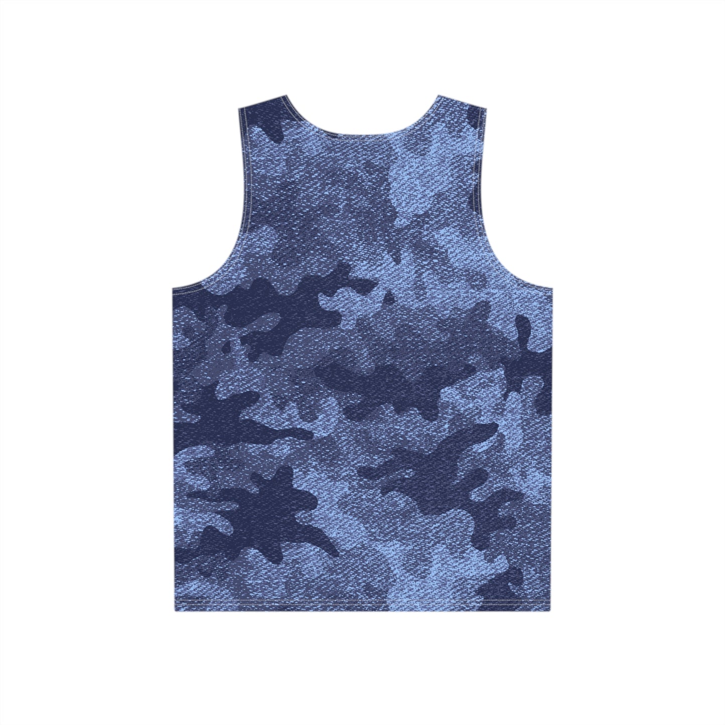 Men's Camo Tank Top | Denim Blue Camouflage | Loose Fit