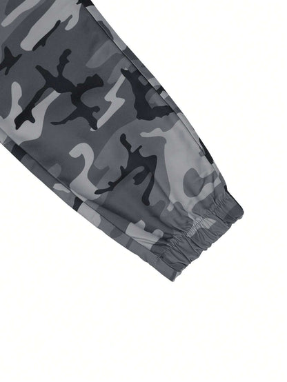 Men's Camo Side Pocket Drawstring Jogger Pants | Blue, Red, Green