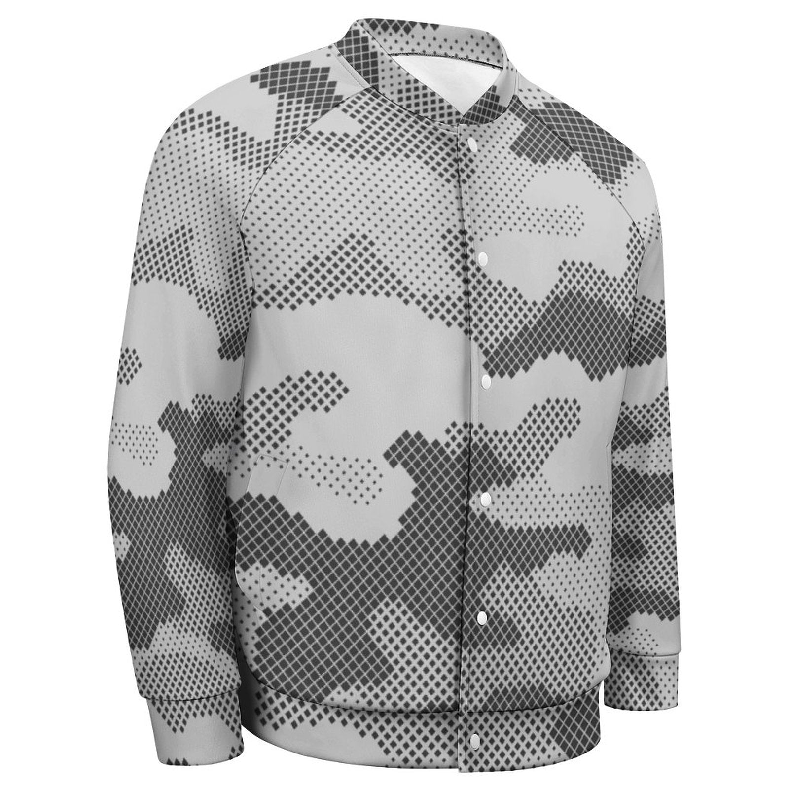 Men's Camo Jacket | Black & White Digital Dotted