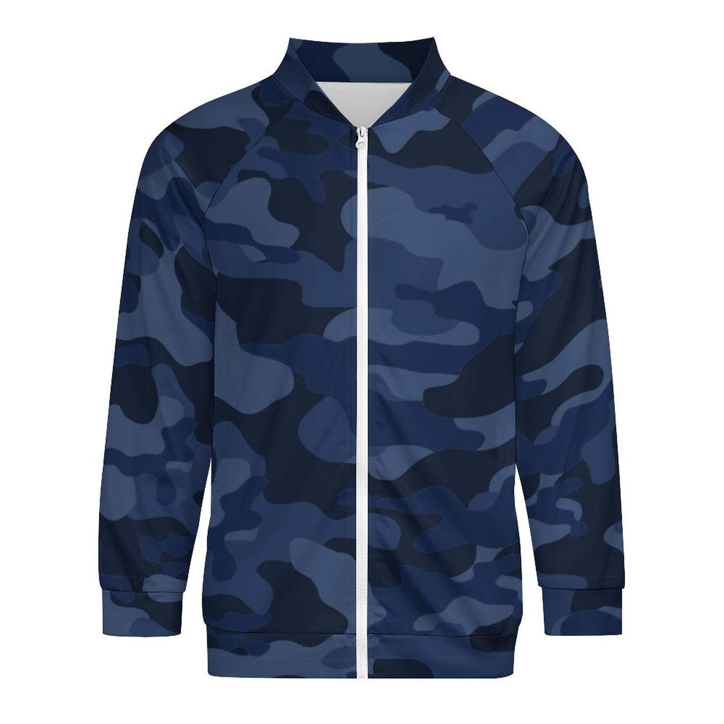 Camo Shirt | Raglan Zip-up | Deep Blue