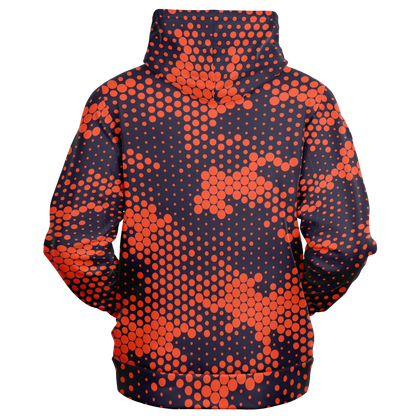 Zip-Up Hoodie | Orange & Blue Digital Camouflage