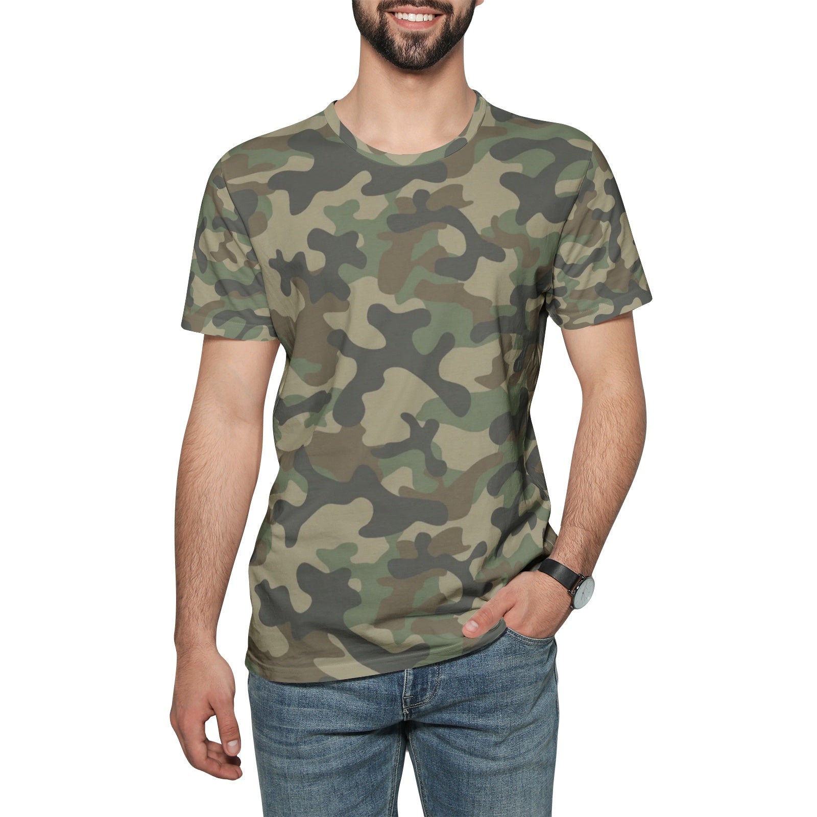 Camo T-shirt | Cotton | Unisex | Military Brown Camouflage