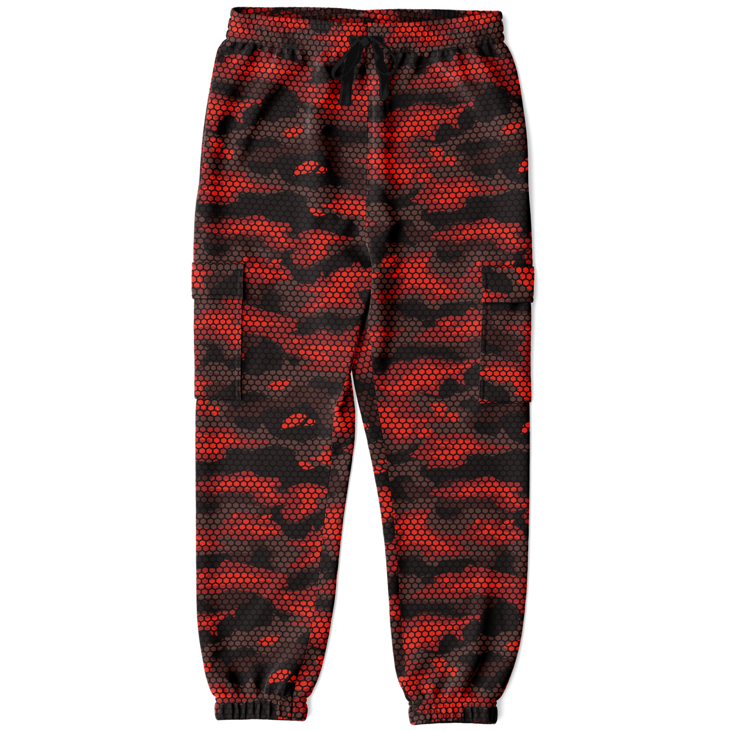 Red Camo Cargo Pants | Geometric Hive | Unisex