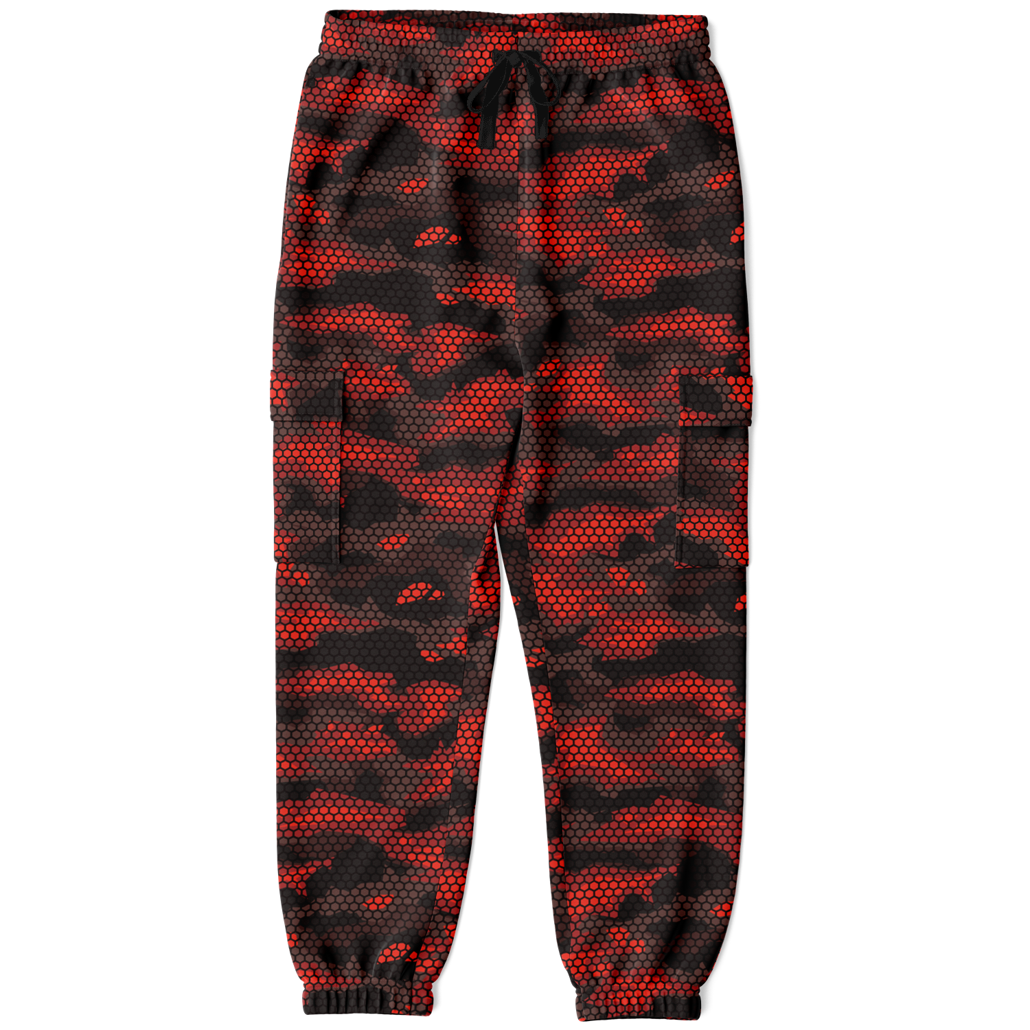 Red Camo Cargo Pants | Geometric Hive | Unisex