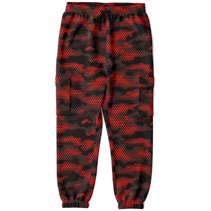 Red Camo Cargo Pants | Geometric Hive | Unisex