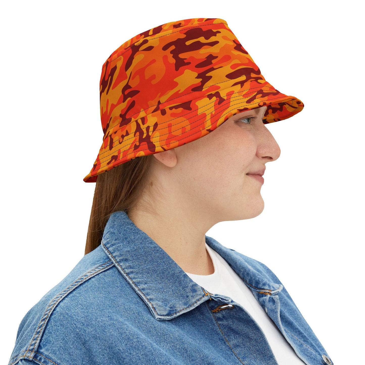 Camo Bucket Hat | Orange & Red Camouflage