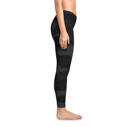 Black Camo Leggings For Women | Mid Waist Fit