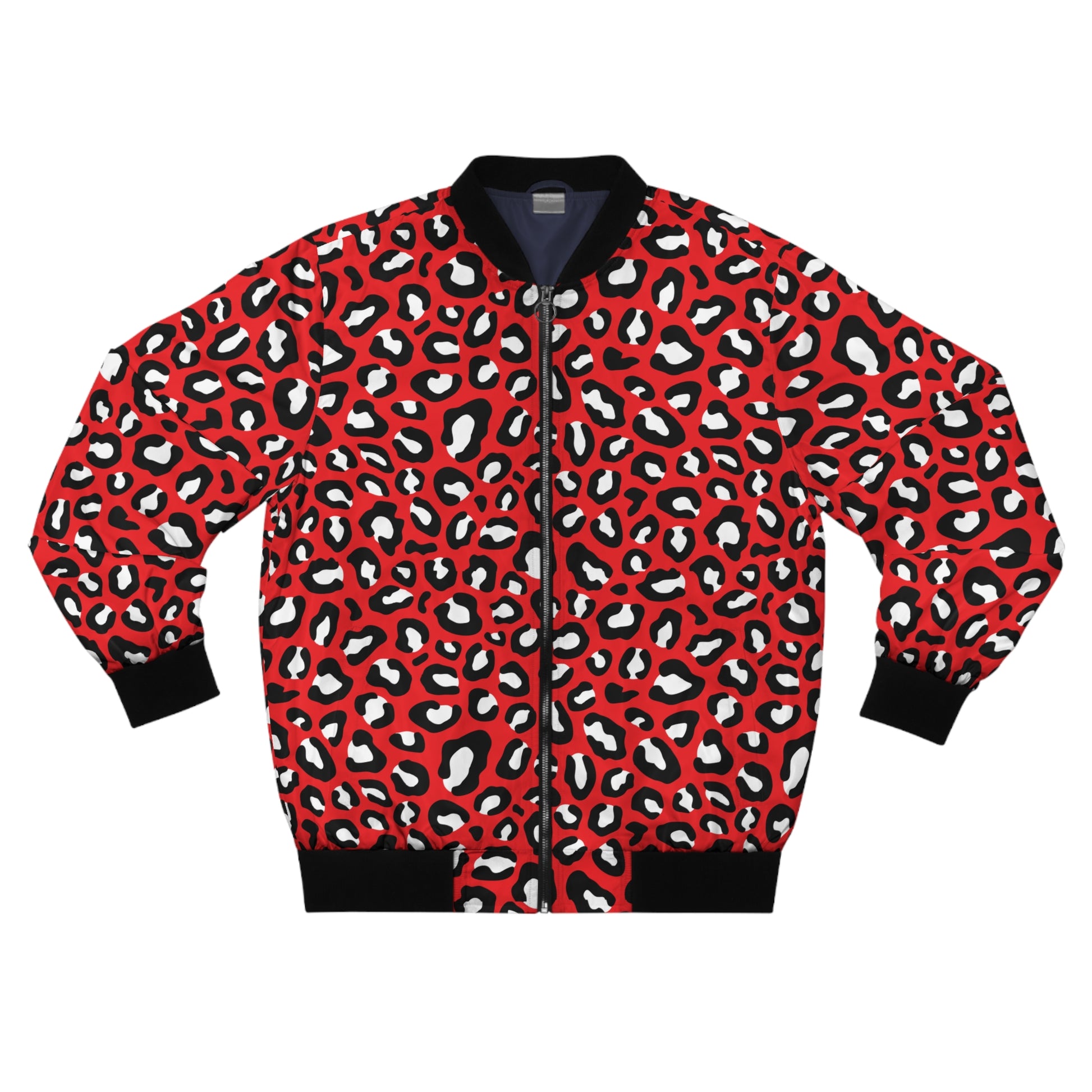 Leopard Jacket | Men's Classic Bomber | Red, Black & White