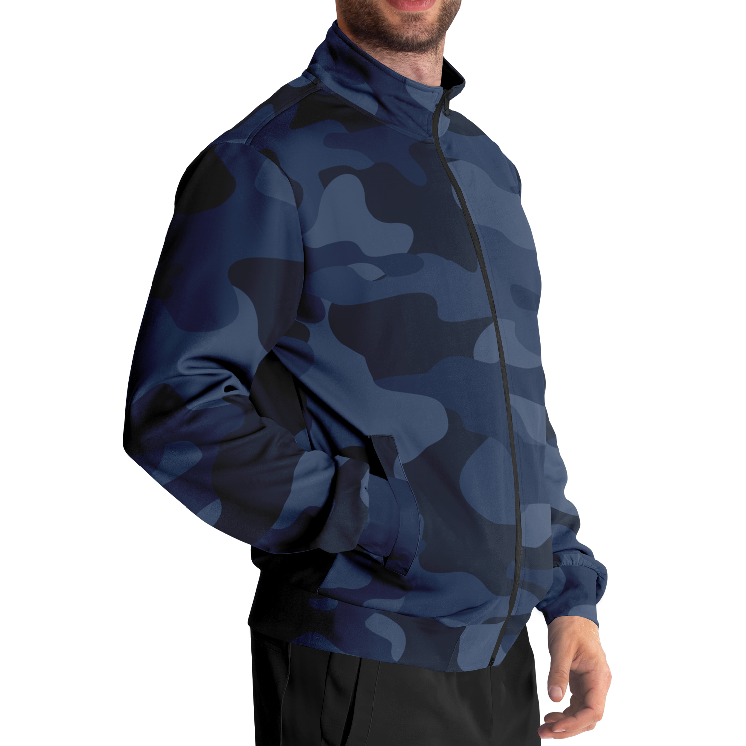 Camo Track Jacket | Deep Blue Camouflage