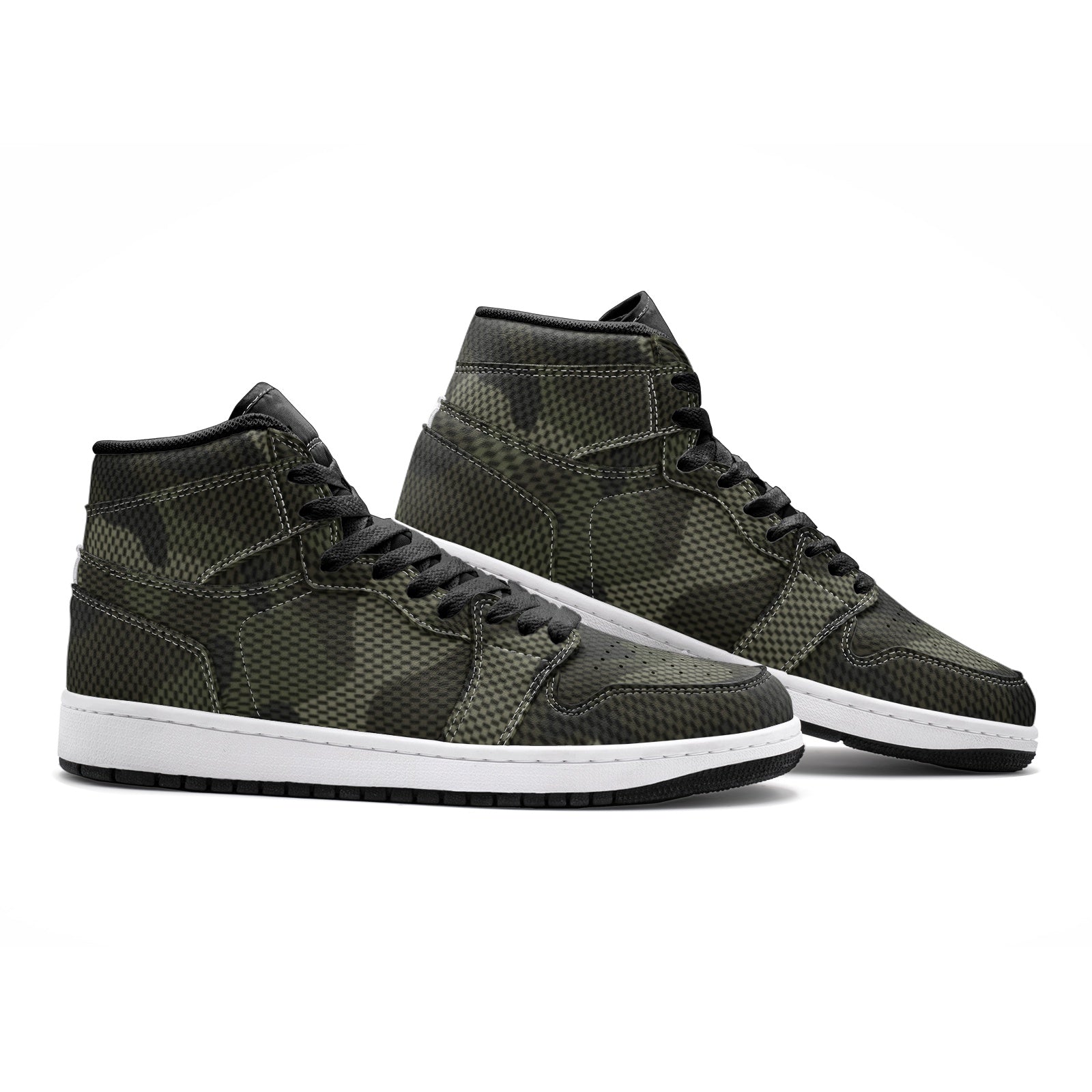 Brown Camo Sneakers | High Top | Digital Dotted Camouflage