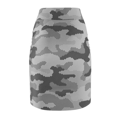 Camo Mini Skirt | Pencil Cut | Gray Digital