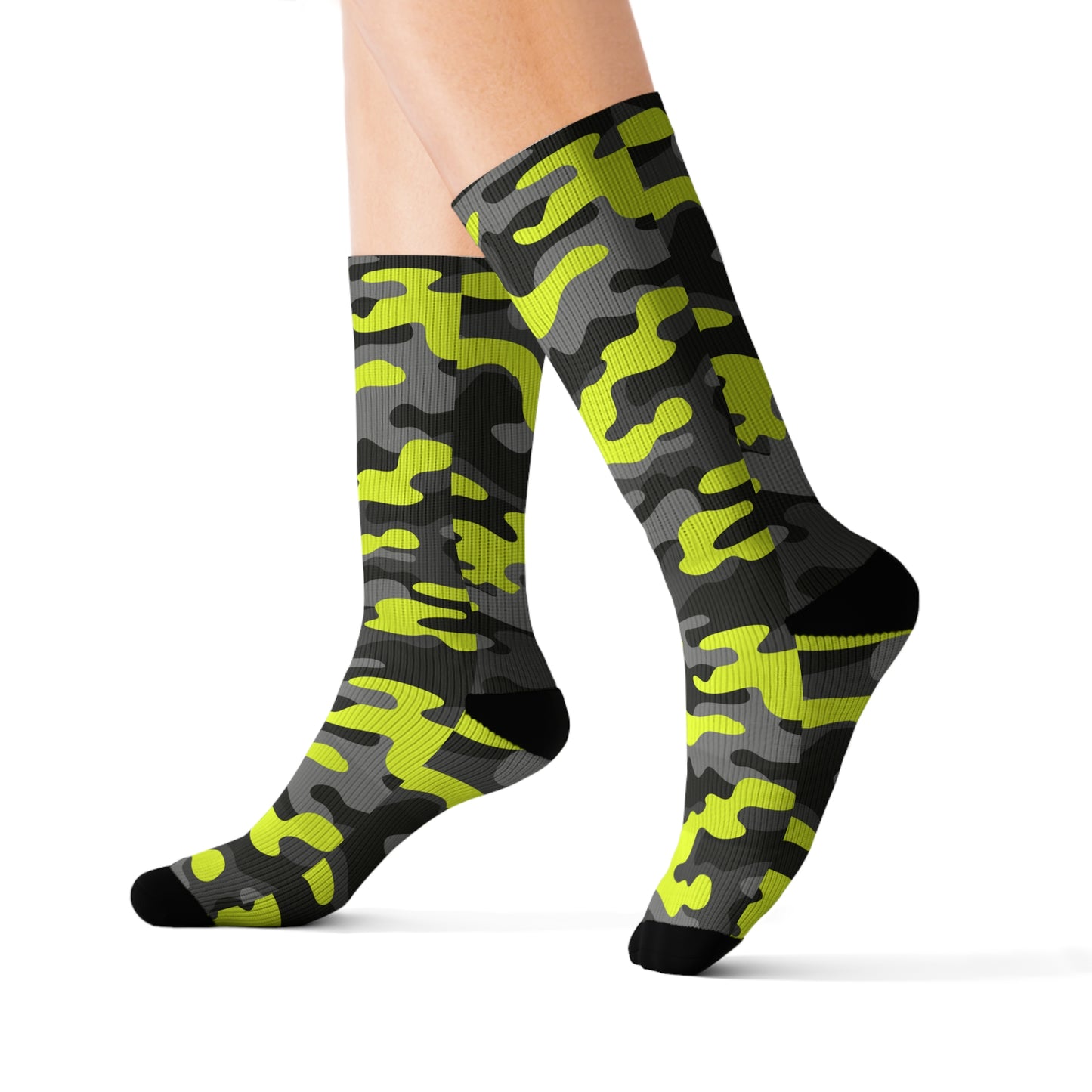 Camo Socks | Yellow, Black, and Gray Camouflage