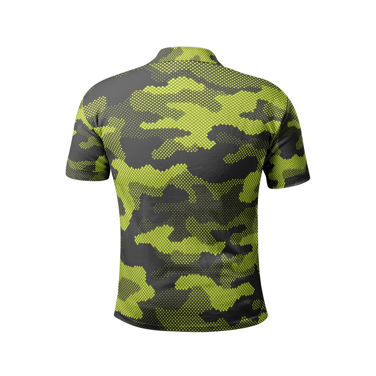 Men's Camo Golf Shirt | Green Dotted Camouflage