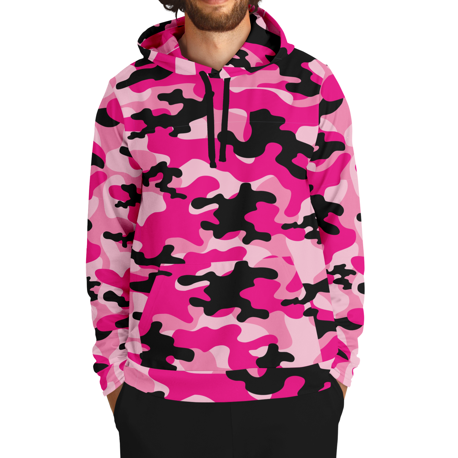 Pink Camo Hoodie | Candy, Black, & Cerise Mixed Camouflage