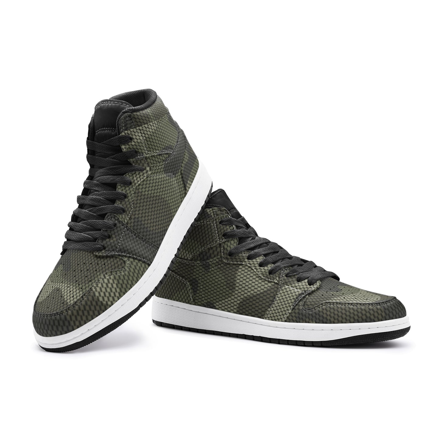 Brown Camo Sneakers | High Top | Digital Dotted Camouflage