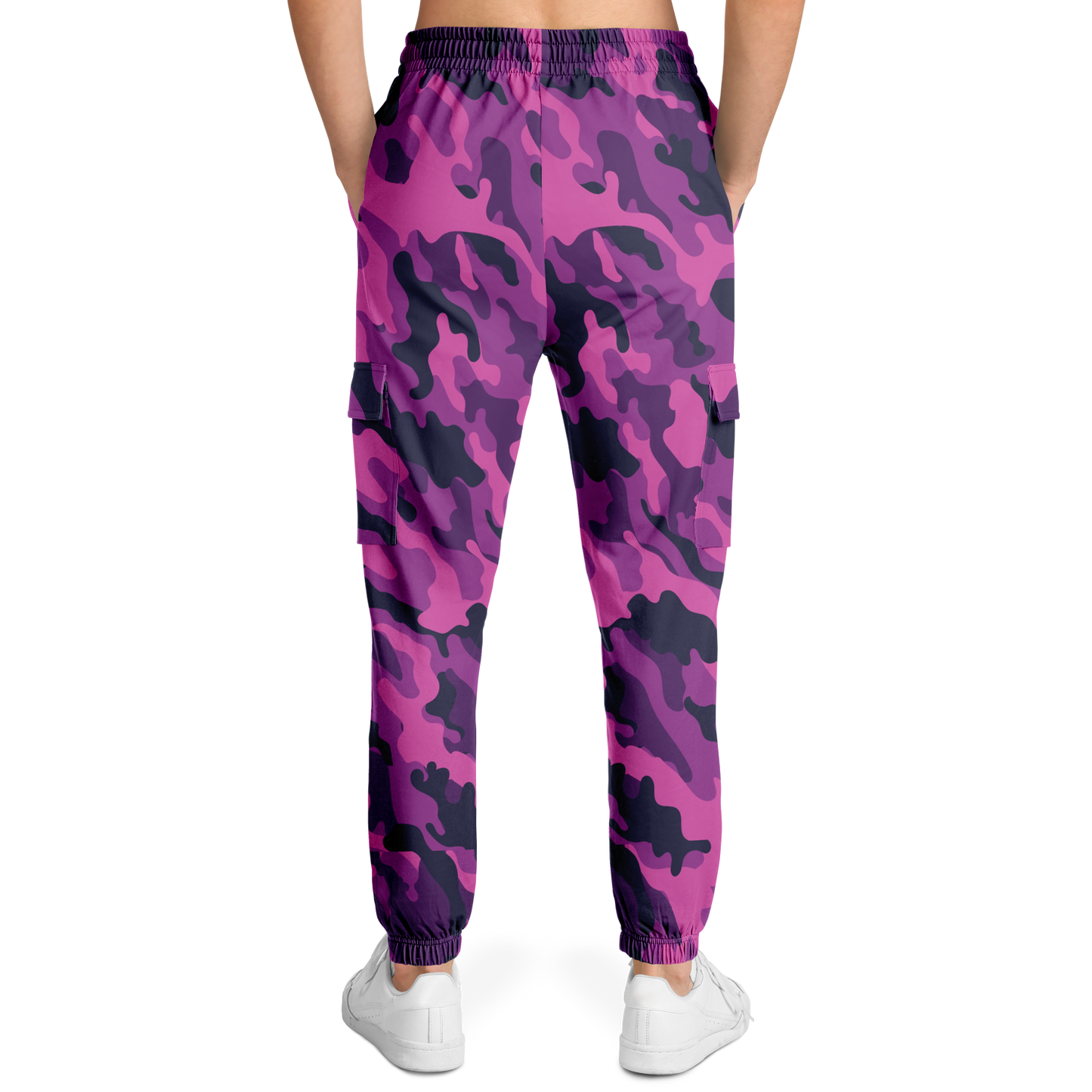 Pink Camo Cargo Pants | Blue & Magenta Mixed Camouflage