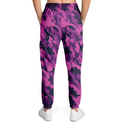 Pink Camo Cargo Pants | Blue & Magenta Mixed Camouflage