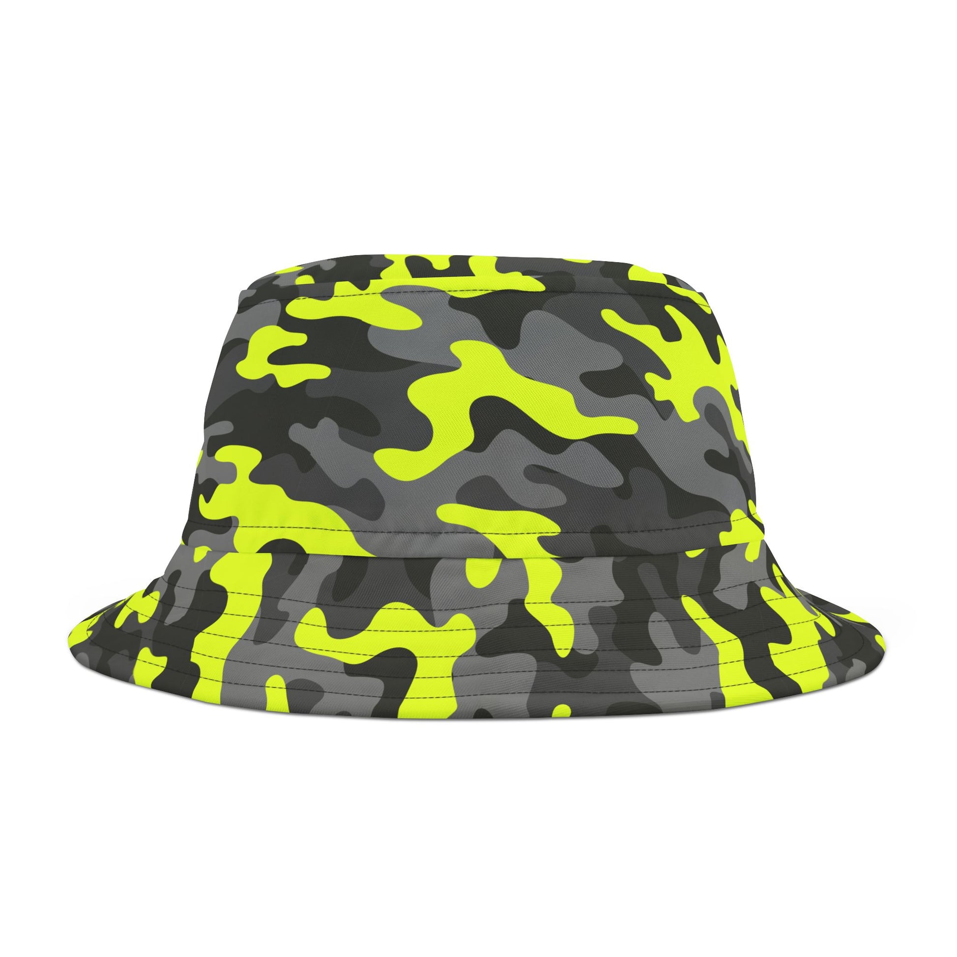 Camo Bucket Hat | Yellow, Black, and Gray Camouflage