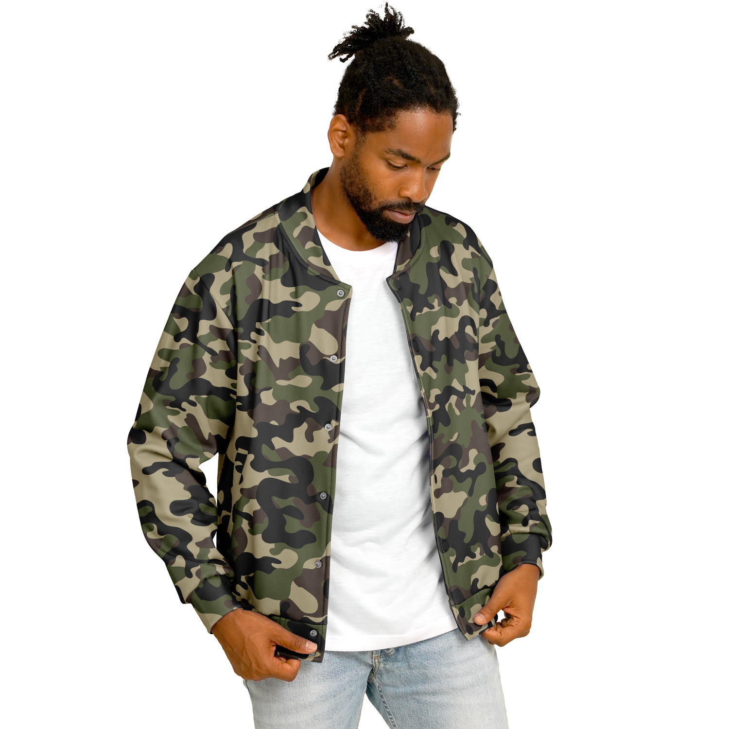 Military Brown Camo Jacket | Heavyweight Baseball Style