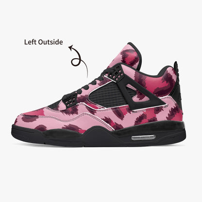 Leopard Jordans AJ4 | Pink, Cherry and Black Pattern