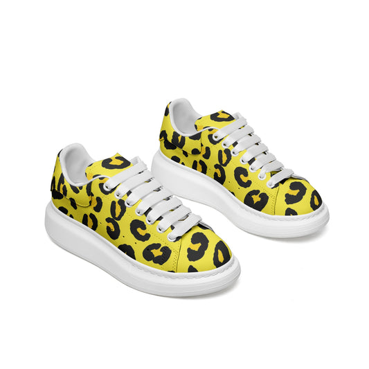 Leopard Sneakers | Oversized McQueens | Yellow & Black