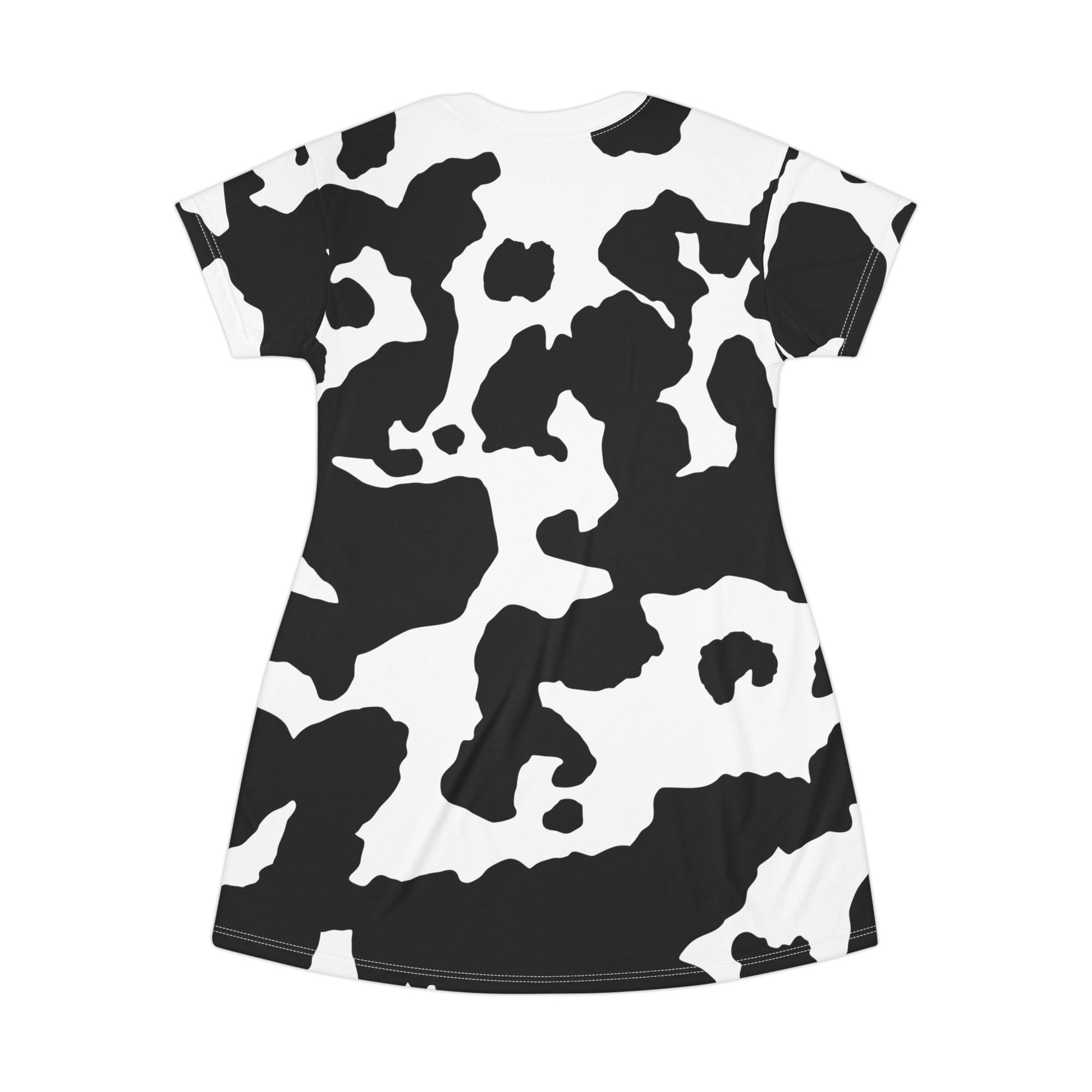 Camo T-Shirt Dress | Black and White Cow Camouflage