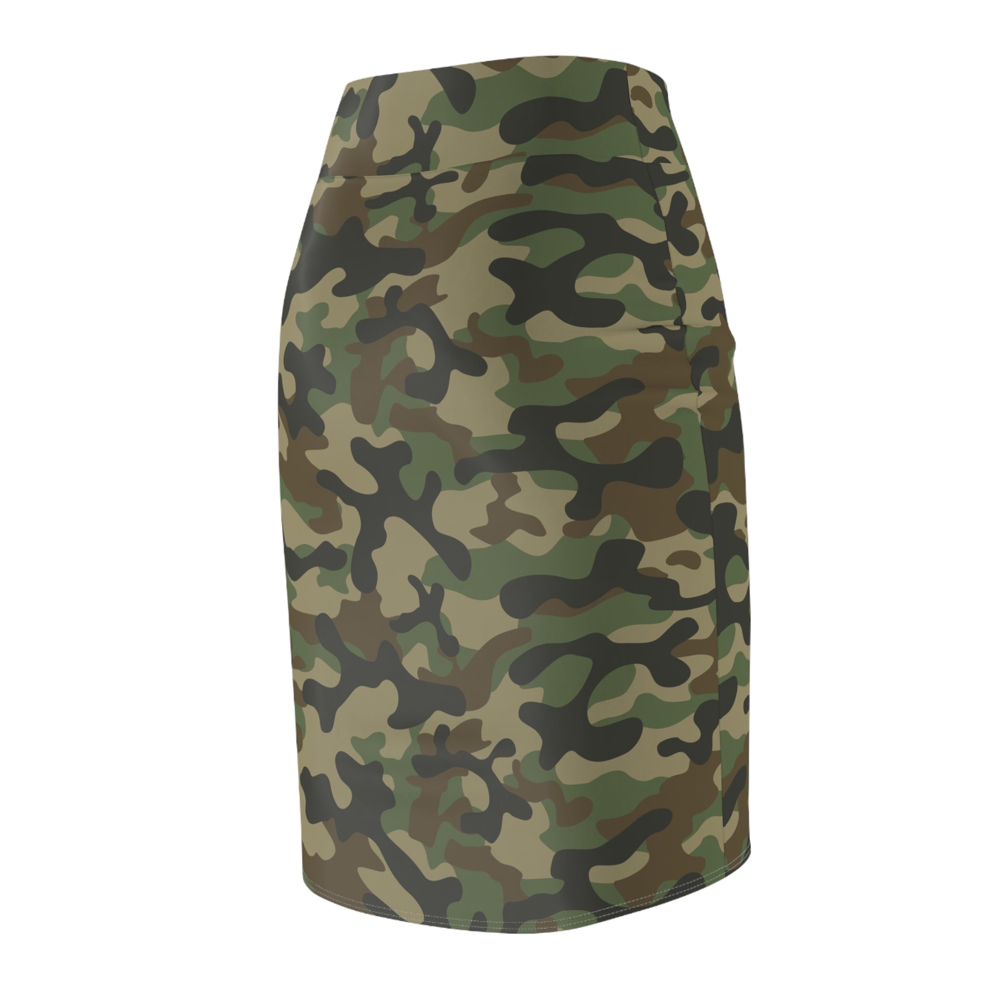 Camo Mini Skirt | Pencil Cut | Military Brown