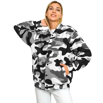 Baseball Camo Jacket | Military Camouflage in Black & White