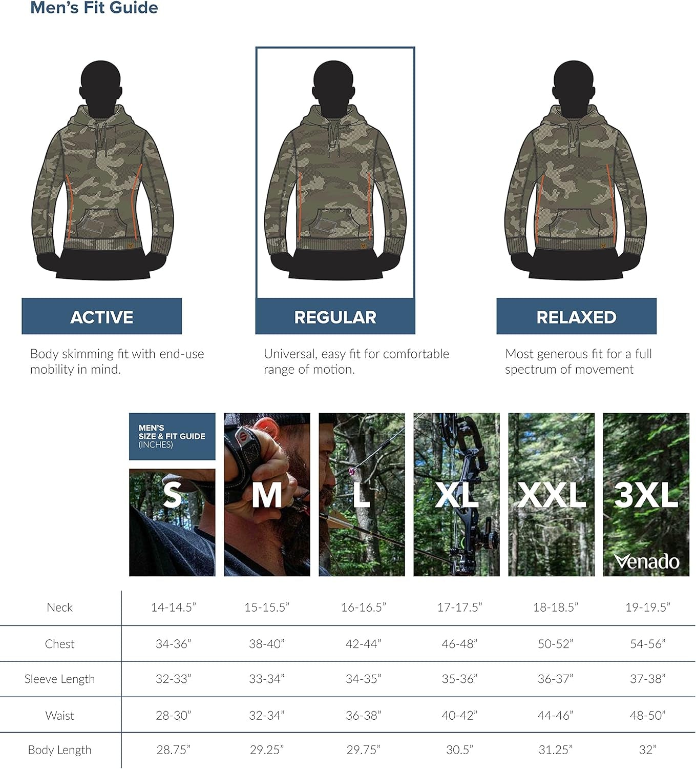 Heavyweight Camo Hoodie for Men | Hidden Pocket | V-Neck