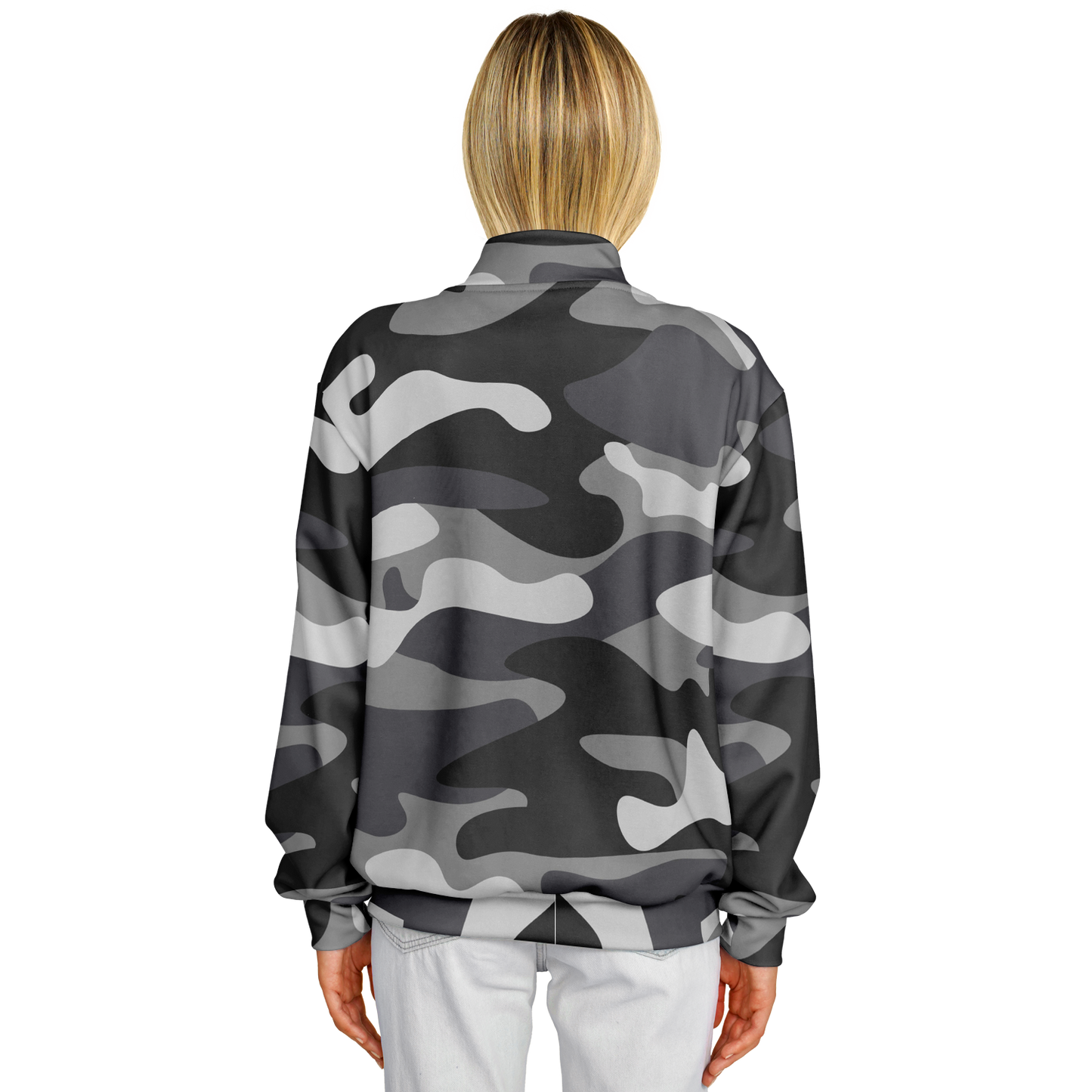 Shade Of Grey Baseball Jacket | Camouflage Print