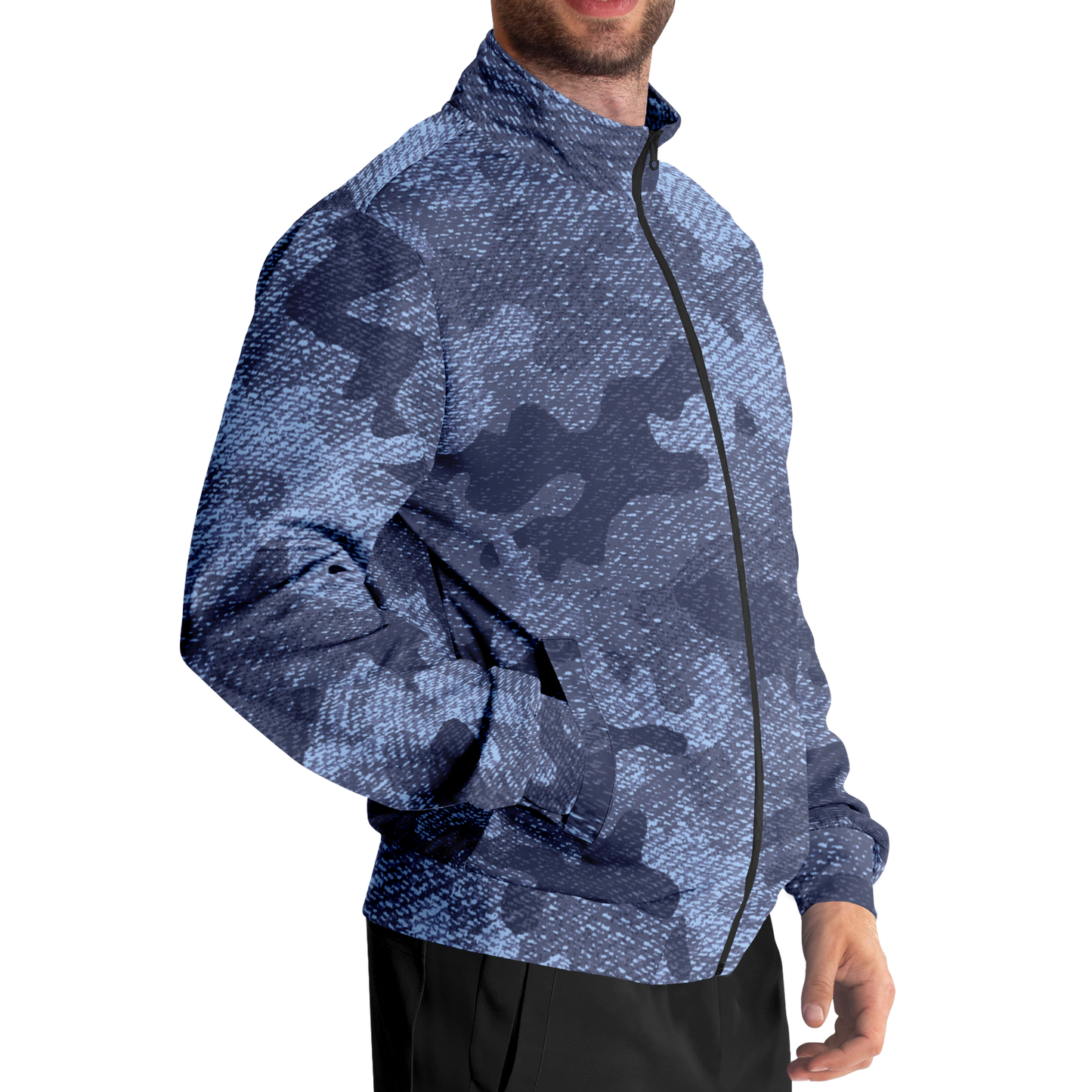 Camo Track Jacket | Denim Blue Camouflage