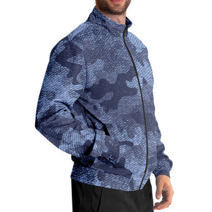 Camo Track Jacket | Denim Blue Camouflage