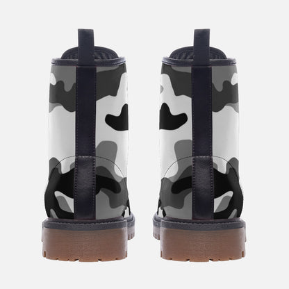 Camo Boots | Leather Camouflage in Gray, Black, and White