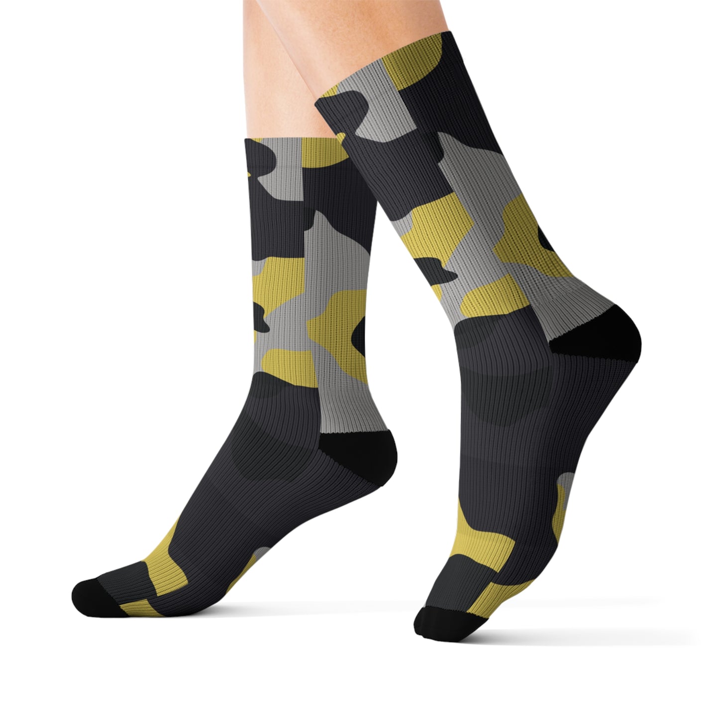 Camo Socks | Yellow, Black and Silver Camouflage