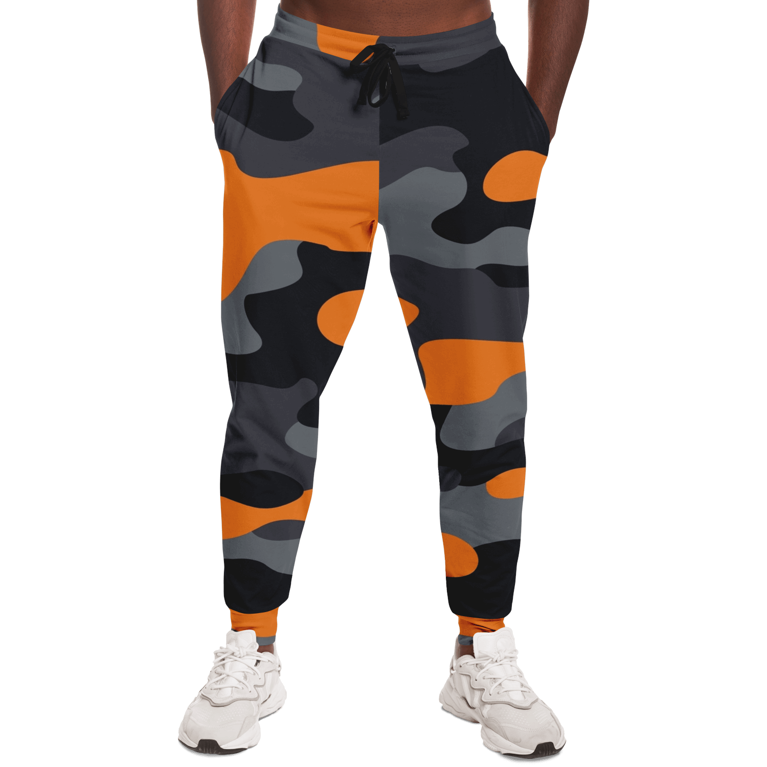 Camo Sweatpants | Unisex | Orange, Gray & Black Camouflage