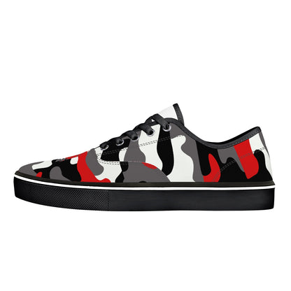 Camo Skate Shoes | Red, Black, and White Camouflage